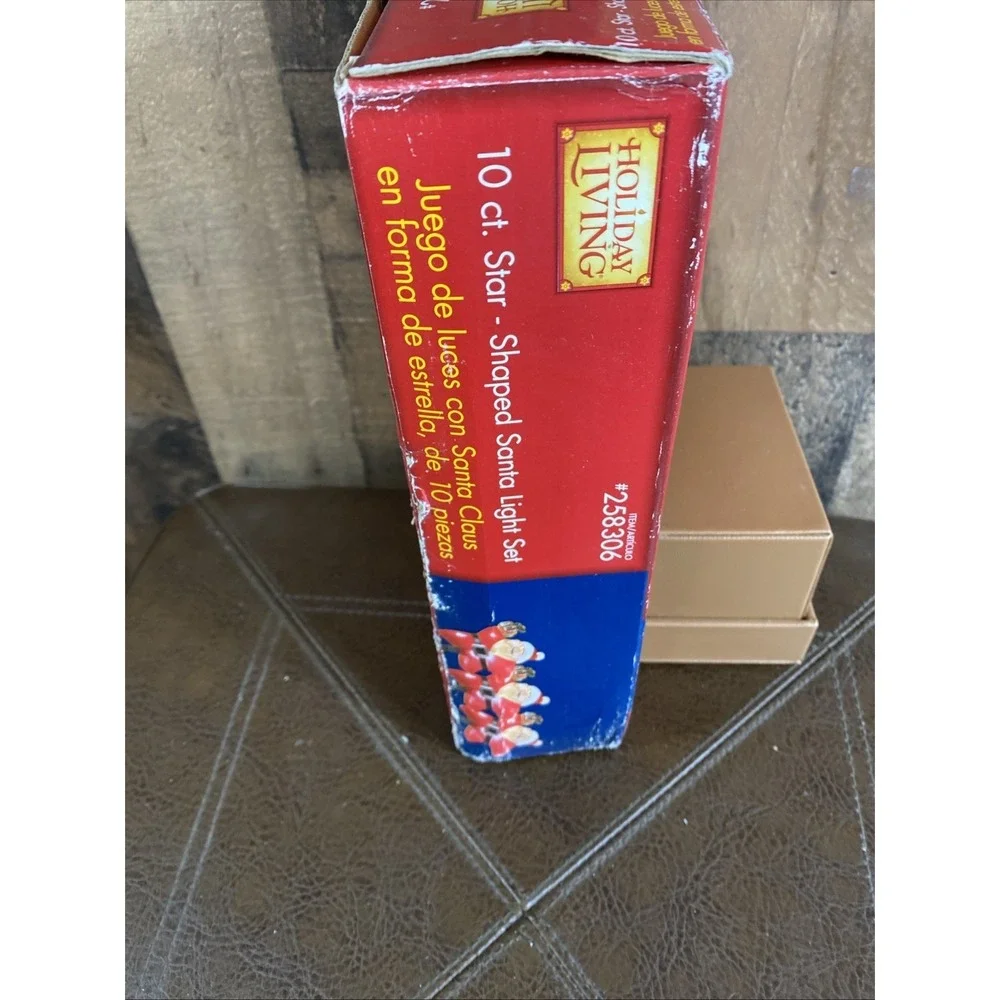 Star Santa Red Indoor Outdoor Clip‎ On Christmas Lights 10 Ct 9 Ft Vtg Holiday